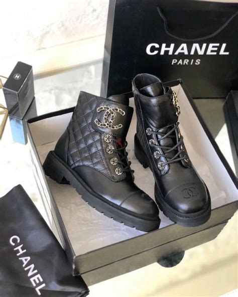 chanel silver combat boots|Chanel quilted combat boots.